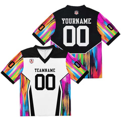 Custom Football Jersey Shirt Personalized Stitched Printed Team Name Number White & Black & Pink