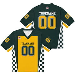 Custom Football Jersey Shirt Personalized Stitched Printed Team Name Number Green & Yellow