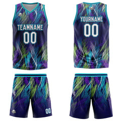 Custom Line Purple Light Blue Basketball Jersey Uniform Suit Printed Your Logo Name Number