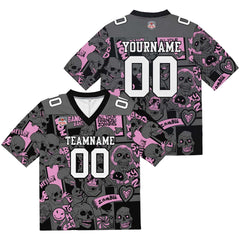 Custom Football Jersey Shirt Personalized Stitched Printed Team Name Number Light Pink