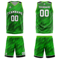 Custom Strip-Type Green Basketball Jersey Uniform Suit Printed Your Logo Name Number