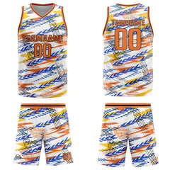 Custom White Orange Basketball Jersey Uniform Suit Printed Your Logo Name Number