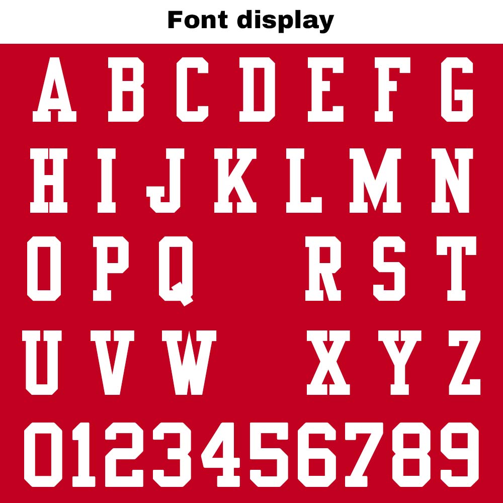 Custom Football Jersey Shirt Personalized Stitched Printed Team Name Number Red&White