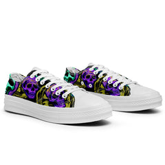 Highlight Your Fashion With Men's and Women's Low-Top Canvas Shoes Skeleton