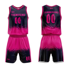 Custom Navy Hot Pink Basketball Jersey Uniform Suit Printed Your Logo Name Number