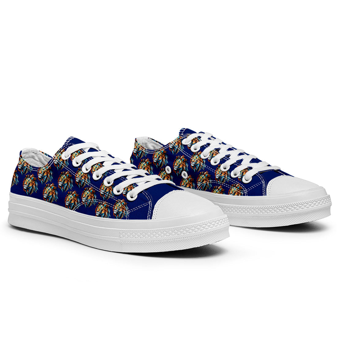 Highlight Your Fashion With Men's and Women's Low-Top Canvas Shoes Lion