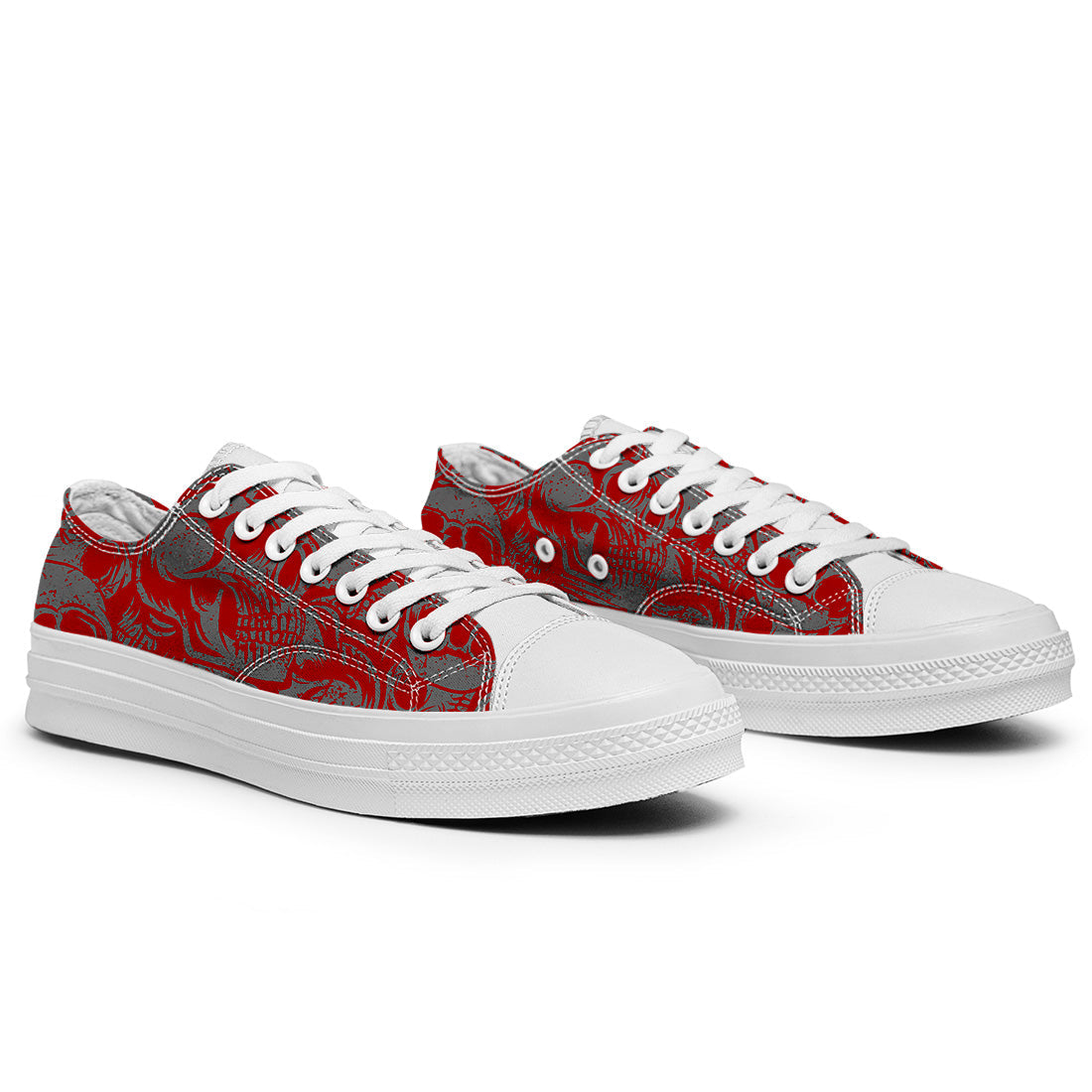 Highlight Your Fashion With Men's and Women's Low-Top Canvas Shoes Skeleton