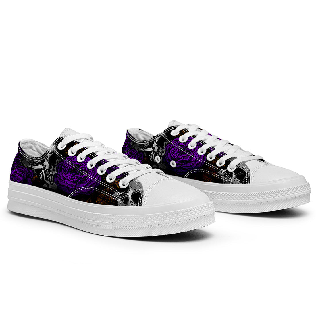 Highlight Your Fashion With Men's and Women's Low-Top Canvas Shoes Skeleton