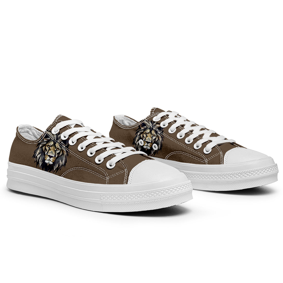 Highlight Your Fashion With Men's and Women's Low-Top Canvas Shoes Lion