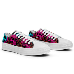 Highlight Your Fashion With Men's and Women's Low-Top Canvas Shoes Skeleton