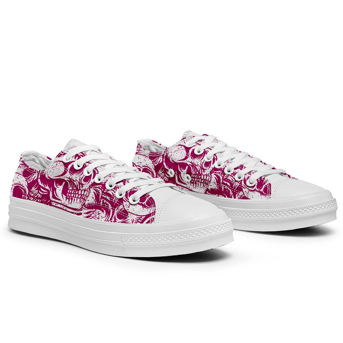 Highlight Your Fashion With Men's and Women's Low-Top Canvas Shoes Skeleton