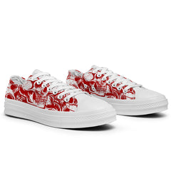 Highlight Your Fashion With Men's and Women's Low-Top Canvas Shoes Skeleton