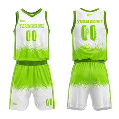 Custom White Neon Green Basketball Jersey Uniform Suit Printed Your Logo Name Number