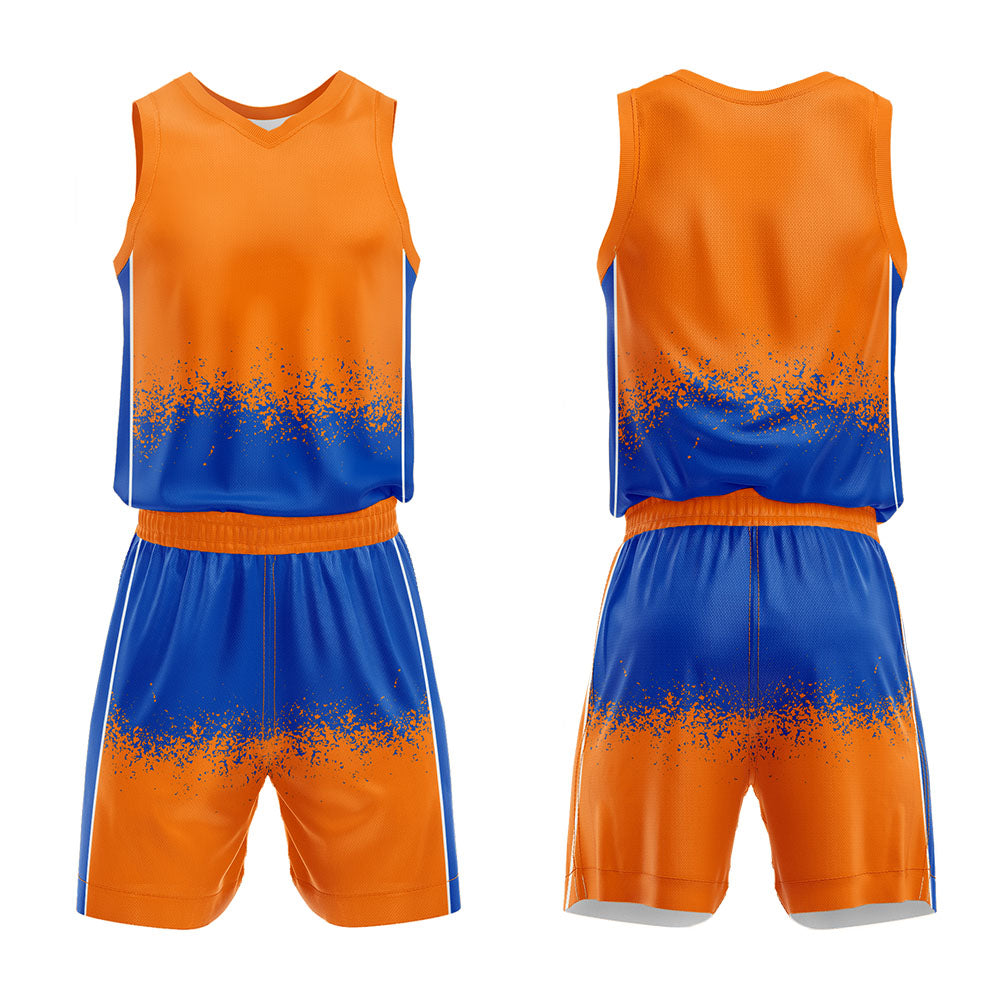 Custom Orange Blue Basketball Jersey Uniform Suit Printed Your Logo Name Number