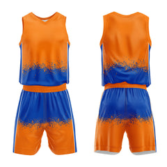 Custom Orange Blue Basketball Jersey Uniform Suit Printed Your Logo Name Number