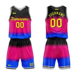 Custom Gradient Hot Pink Basketball Jersey Uniform Suit Printed Your Logo Name Number