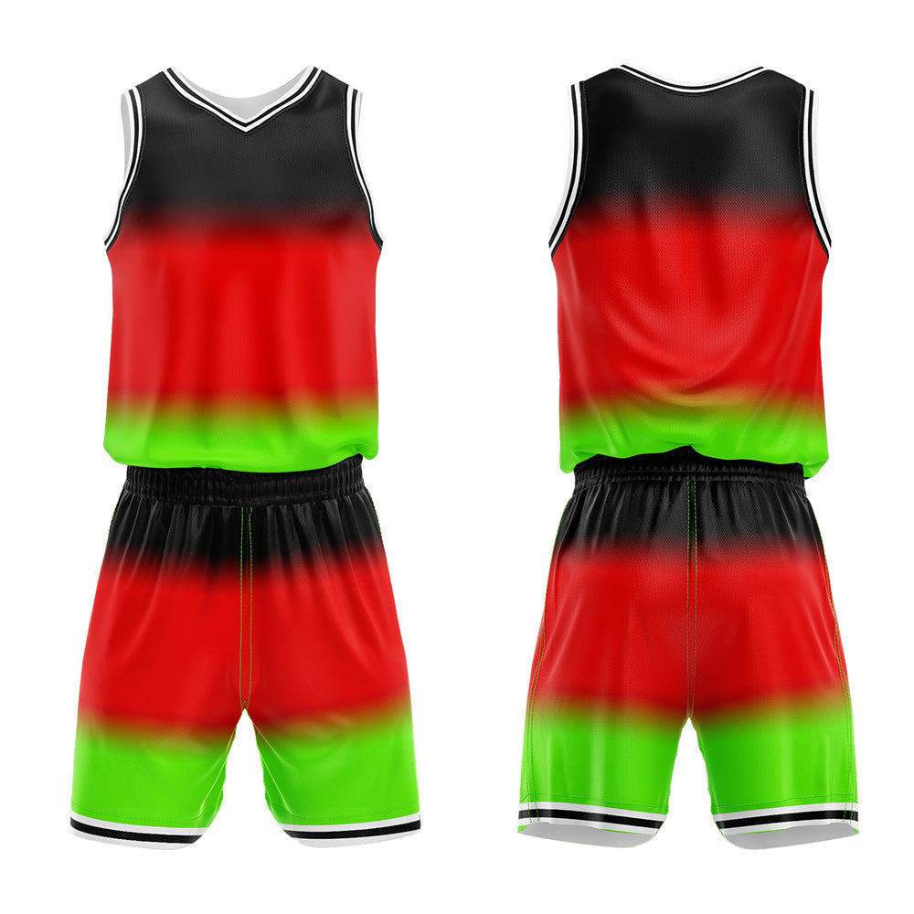Custom Gradient Red Basketball Jersey Uniform Suit Printed Your Logo Name Number