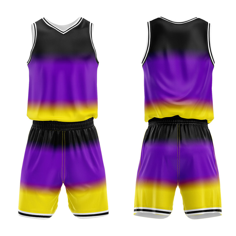 Custom Gradient Purple Basketball Jersey Uniform Suit Printed Your Logo Name Number