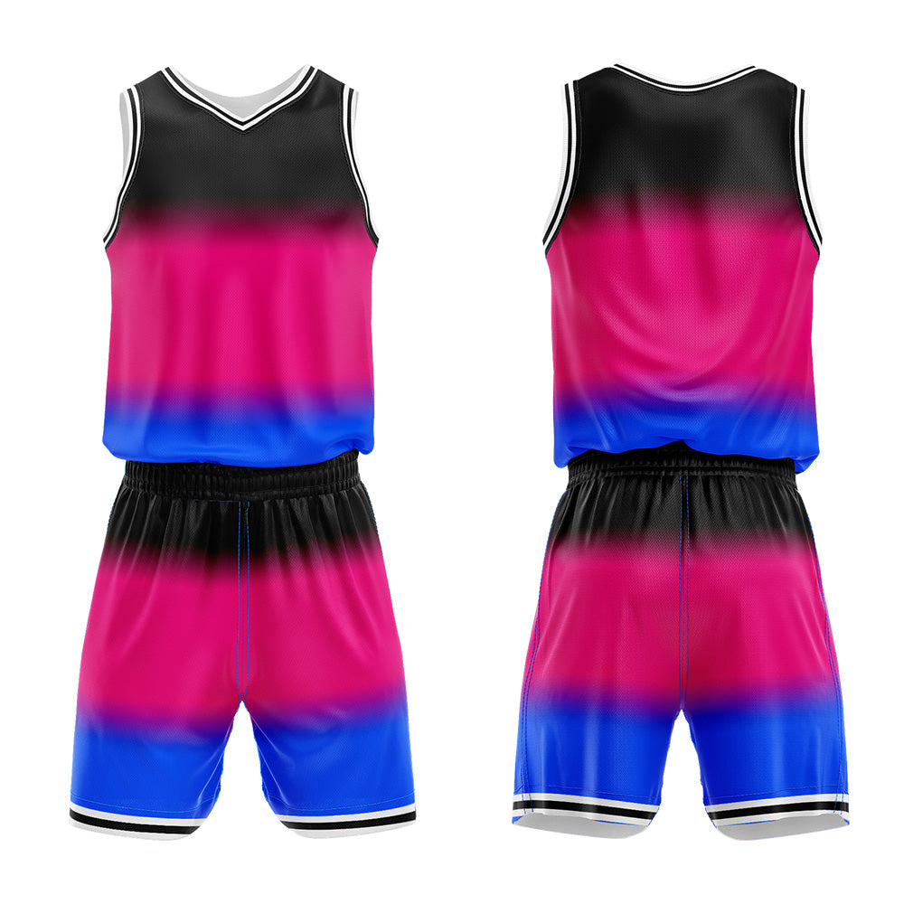 Custom Gradient Hot Pink Basketball Jersey Uniform Suit Printed Your Logo Name Number