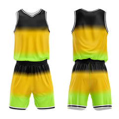 Custom Gradient Yellow Basketball Jersey Uniform Suit Printed Your Logo Name Number
