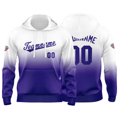 Custom Gradient Sweatshirt Hoodie For Man Woman Girl Boy Print Your Logo Name Number Purple