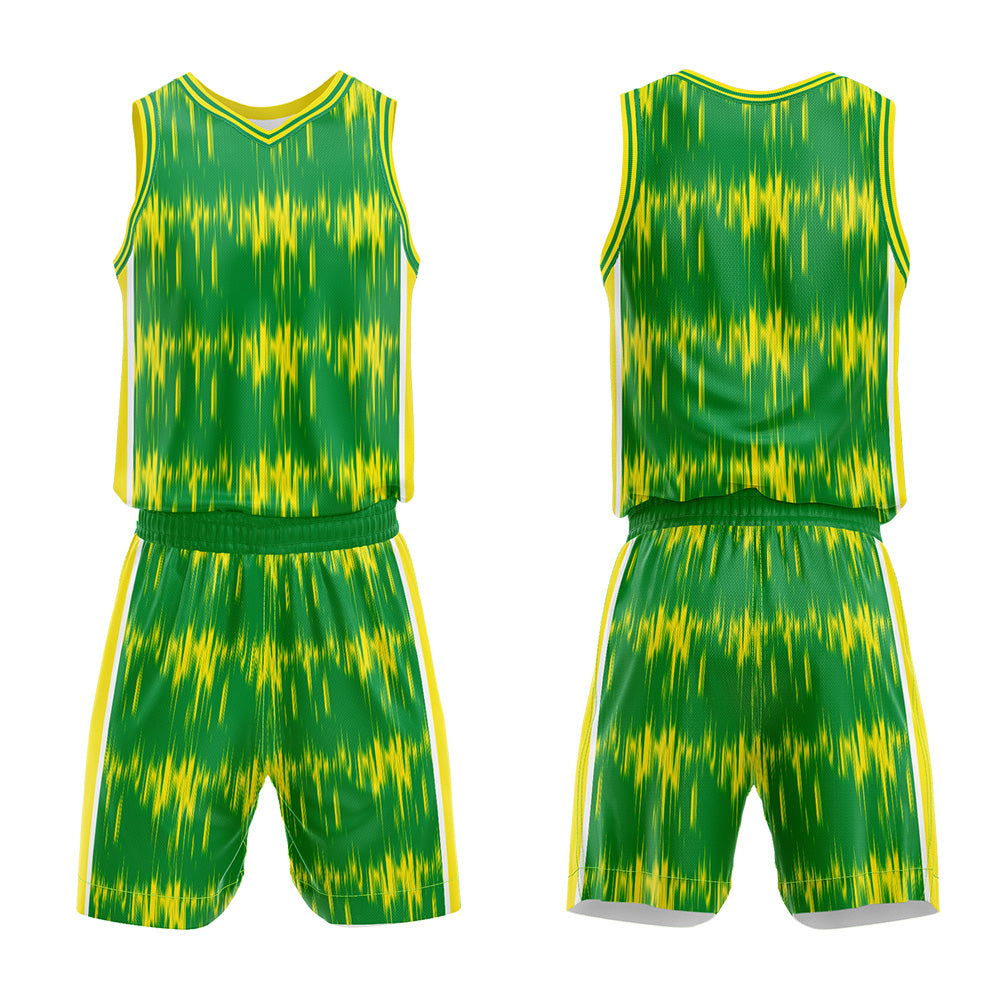 Custom Acoustic Wave Green Basketball Jersey Uniform Suit Printed Your Logo Name Number