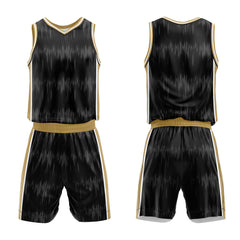 Custom Acoustic Wave Black Basketball Jersey Uniform Suit Printed Your Logo Name Number