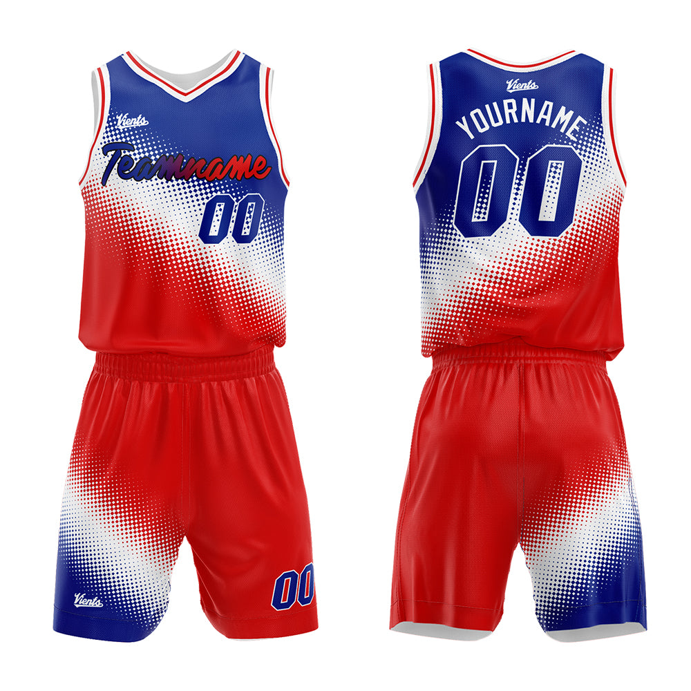 Custom Royal White Red Basketball Jersey Uniform Suit Printed Your Logo Name Number