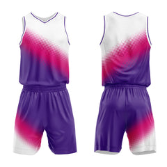 Custom White Hot Pink Purple Basketball Jersey Uniform Suit Printed Your Logo Name Number