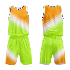 Custom Orange White Green Basketball Jersey Uniform Suit Printed Your Logo Name Number