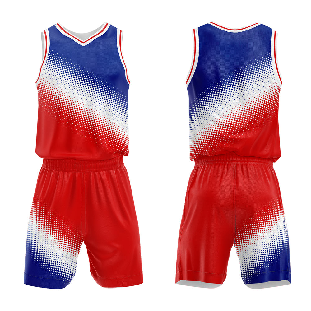 Custom Royal White Red Basketball Jersey Uniform Suit Printed Your Logo Name Number