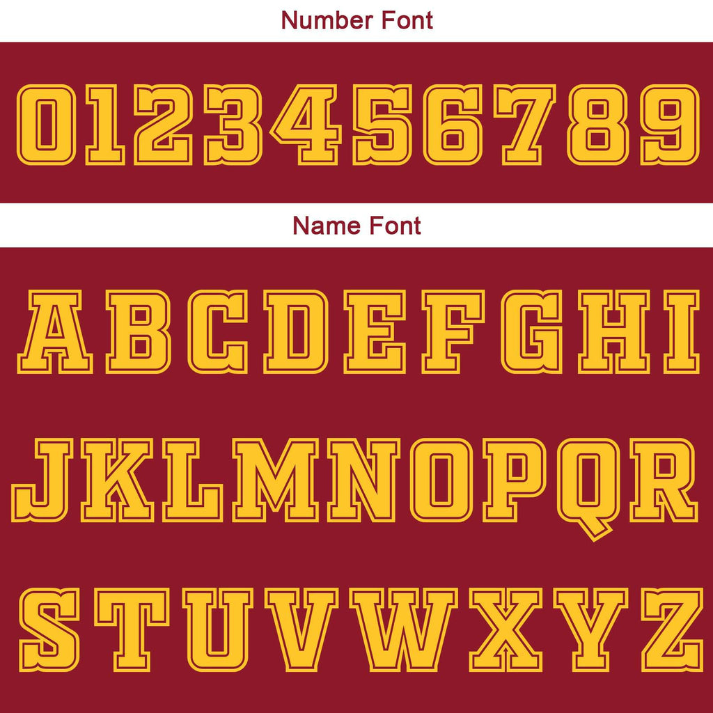 Custom Burgundy White Yellow Reversible Basketball Suit for Adults and Kids Personalized Jersey