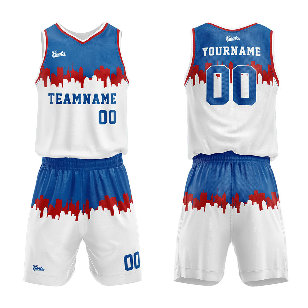 Custom Gray Blue White Basketball Jersey Uniform Suit Printed Your Logo Name Number