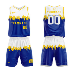 Custom White Blue Basketball Jersey Uniform Suit Printed Your Logo Name Number