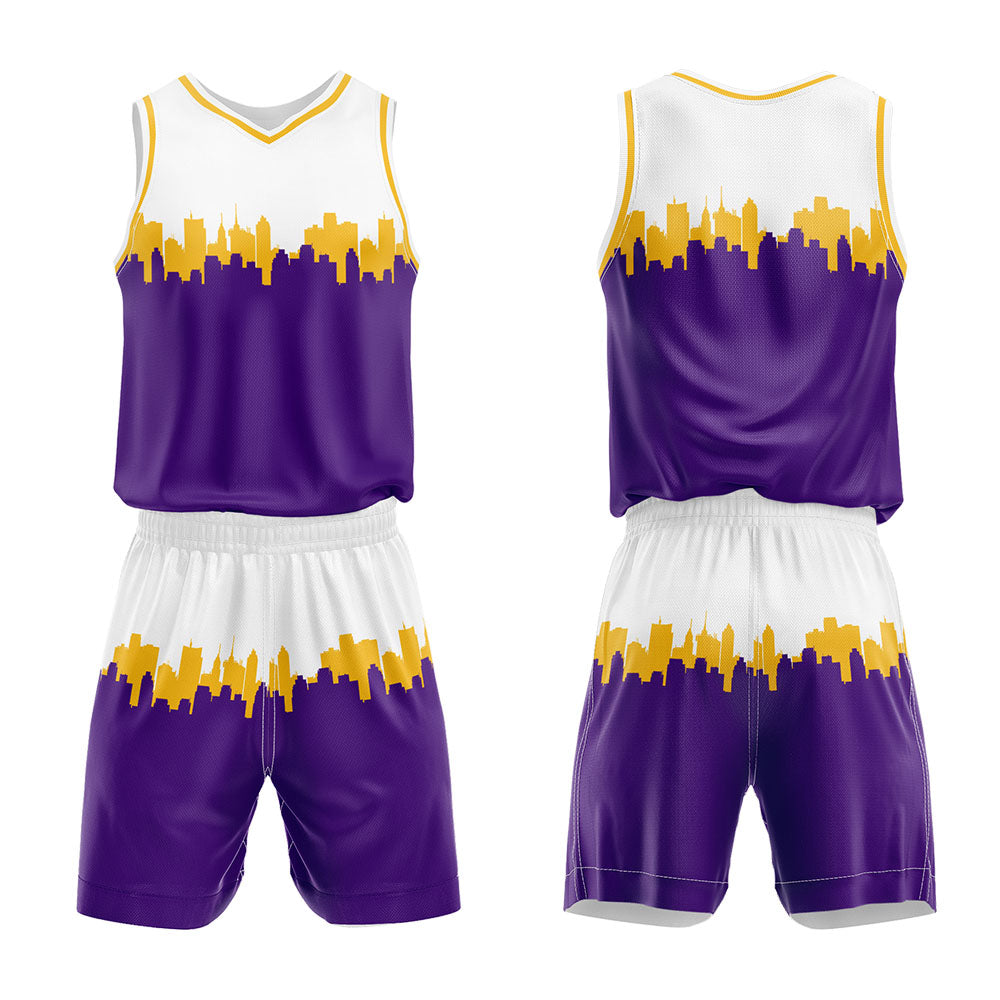 Custom White Purple Basketball Jersey Uniform Suit Printed Your Logo Name Number