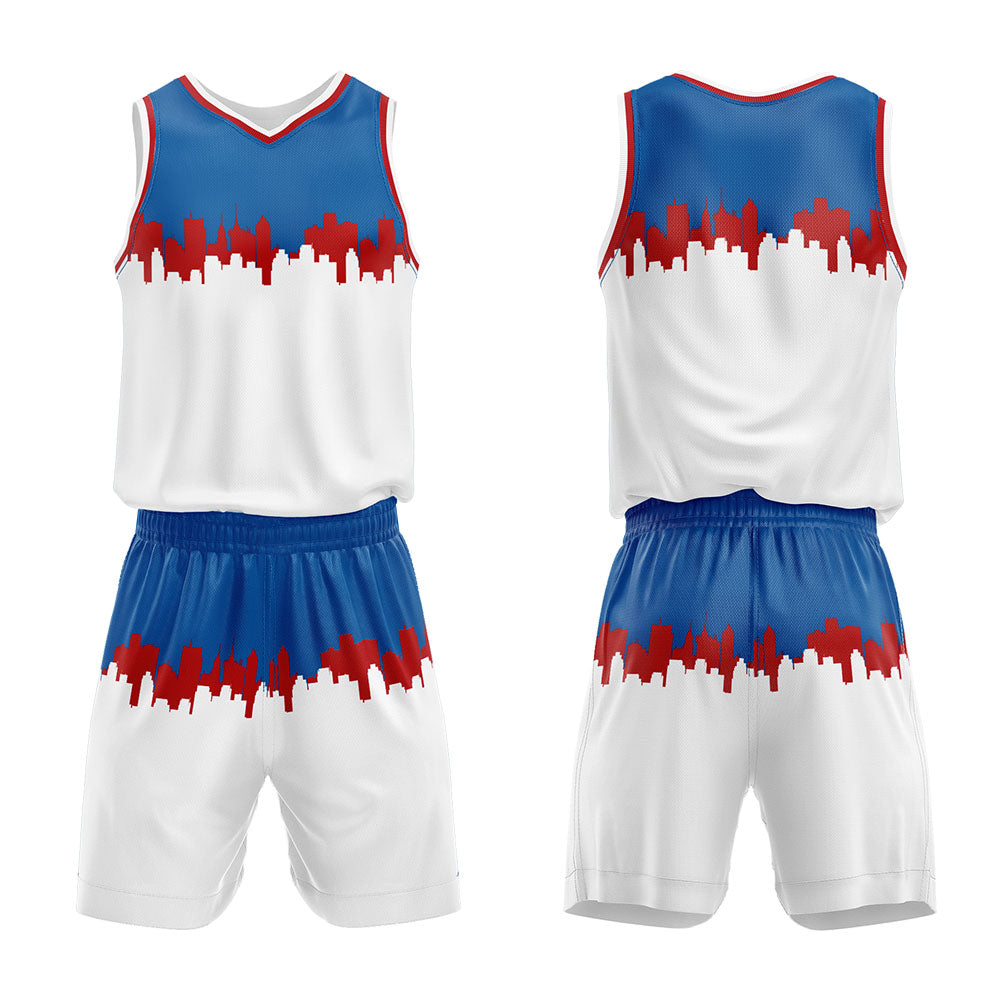 Custom Gray Blue White Basketball Jersey Uniform Suit Printed Your Logo Name Number