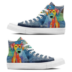 Feline Fantasia: Unleash Your Creative Side with Central-High Canvas Shoes - Unisex Fashion Adorned with the Captivating Grace of Artistic Cat Prints