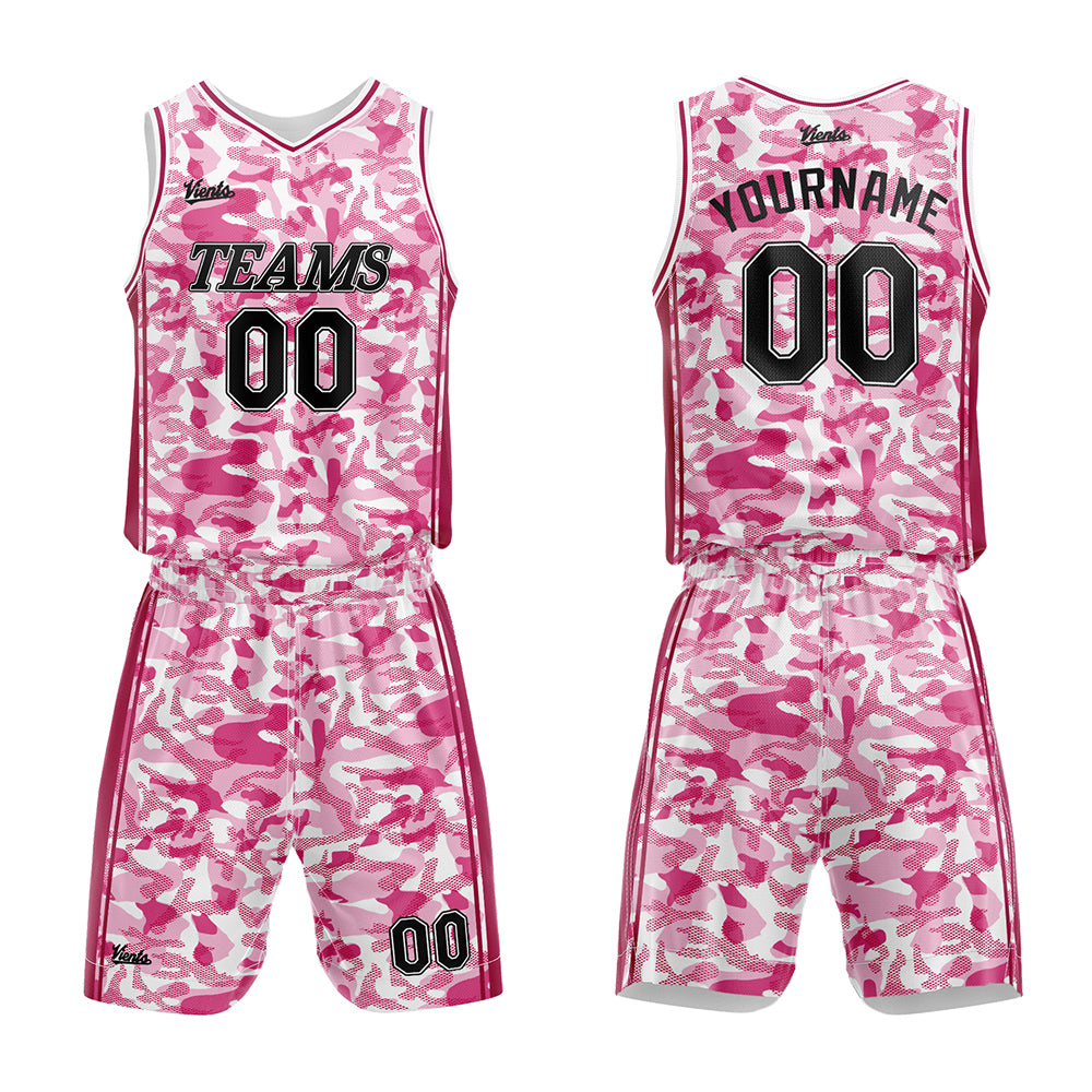 Custom Pink Basketball Jersey Uniform Suit Printed Your Logo Name Number
