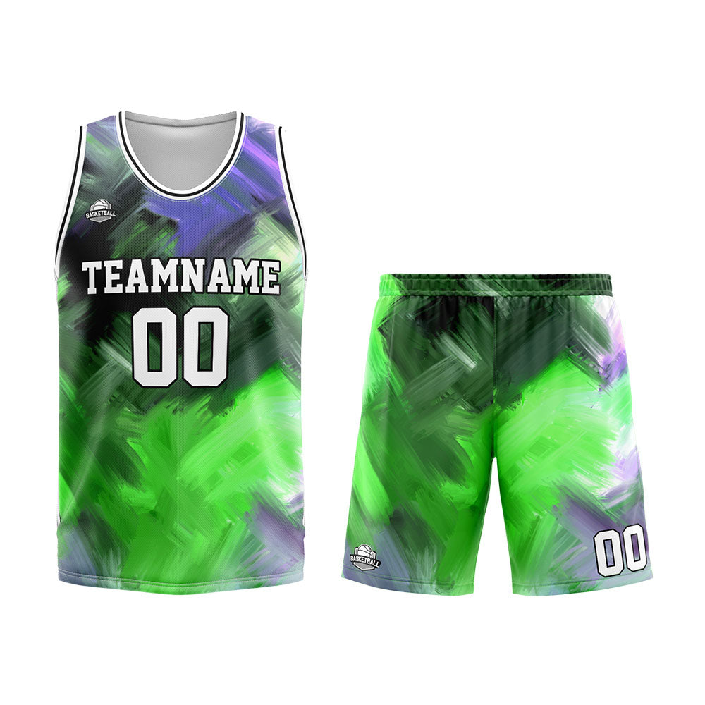 Custom Green Purple Basketball Jersey Uniform Suit Printed Your Logo Name Number