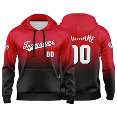 Custom Gradient Sweatshirt Hoodie For Man Woman Girl Boy Print Your Logo Name Number Red Black White
