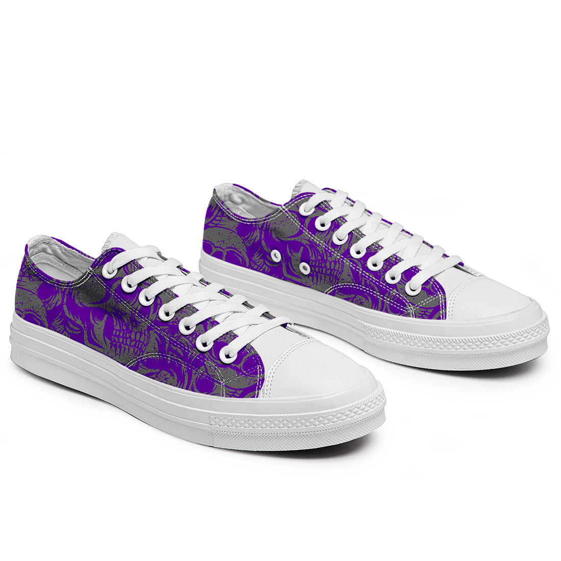 Highlight Your Fashion With Men's and Women's Low-Top Canvas Shoes Skeleton