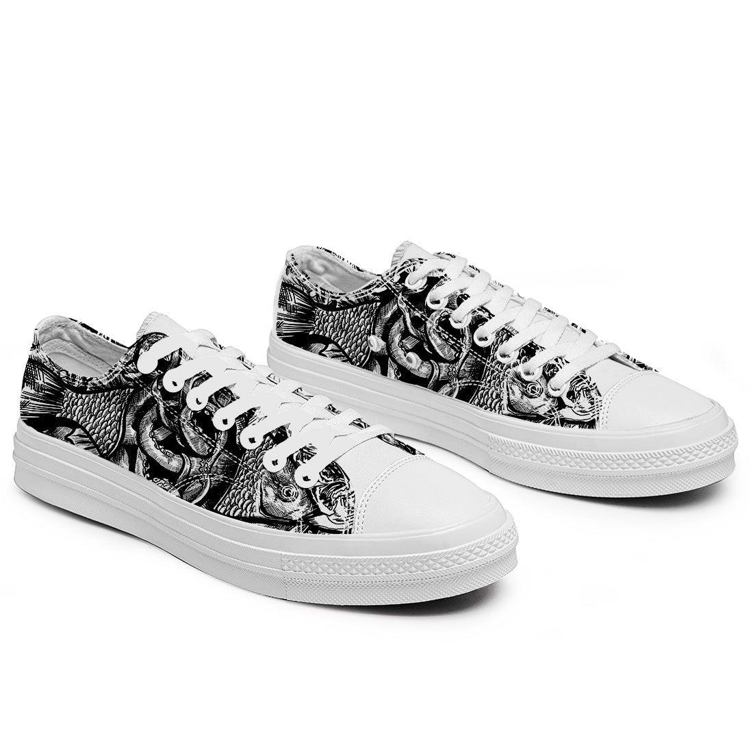 Highlight Your Fashion With Men's and Women's Low-Top Canvas Shoes  Fish
