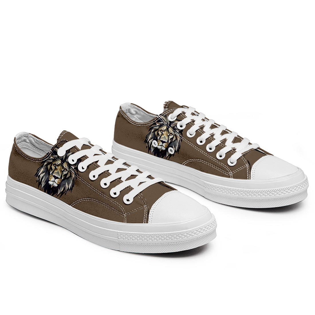Highlight Your Fashion With Men's and Women's Low-Top Canvas Shoes Lion