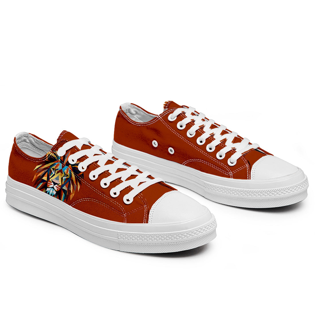 Highlight Your Fashion With Men's and Women's Low-Top Canvas Shoes Lion