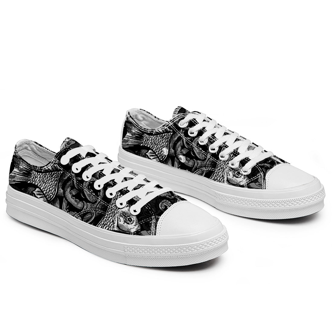 Highlight Your Fashion With Men's and Women's Low-Top Canvas Shoes  Fish