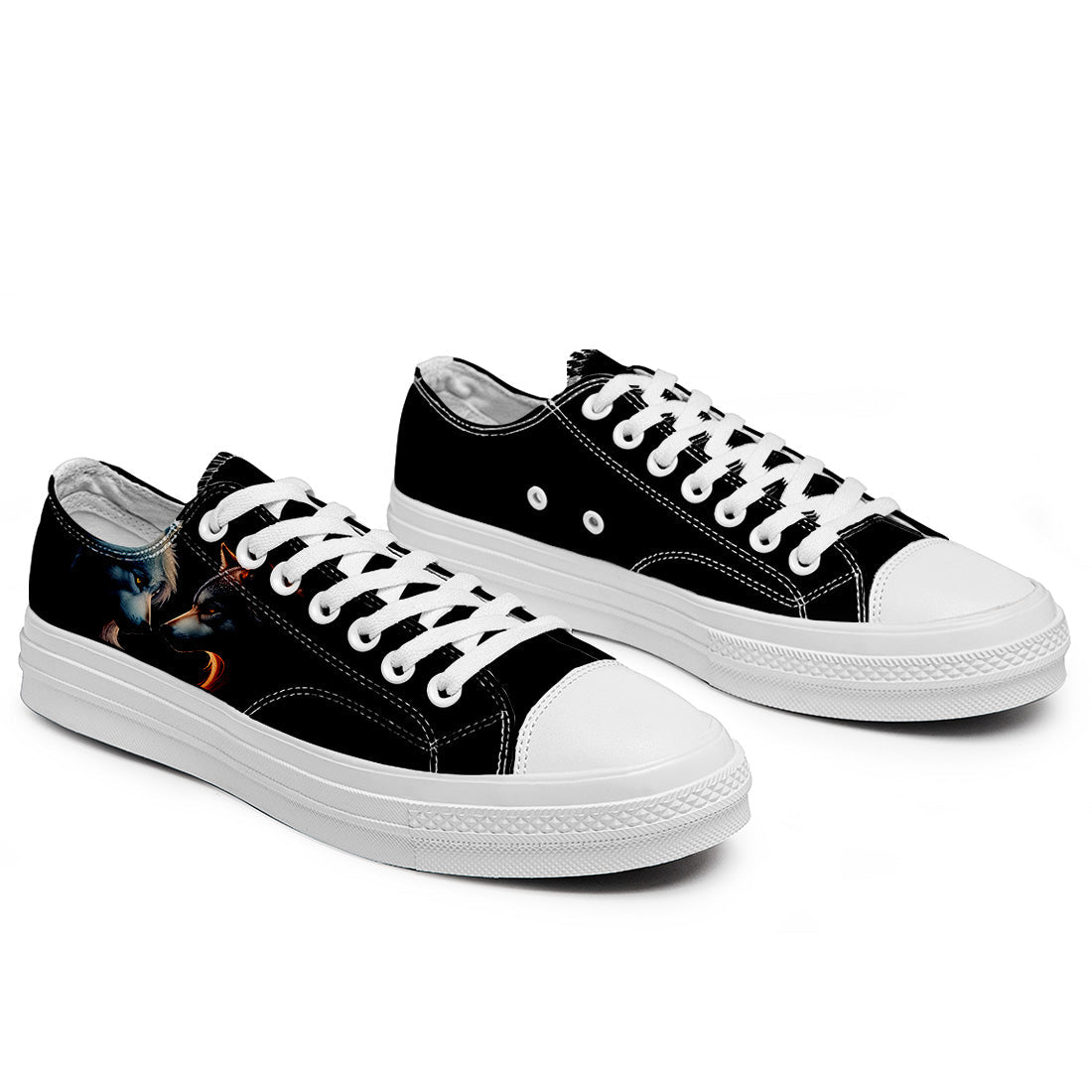 Highlight Your Fashion With Men's and Women's Low-Top Canvas Shoes Wolf