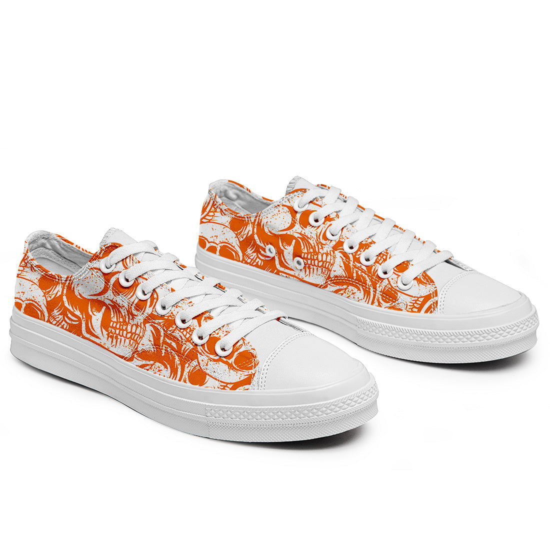 Highlight Your Fashion With Men's and Women's Low-Top Canvas Shoes Skeleton