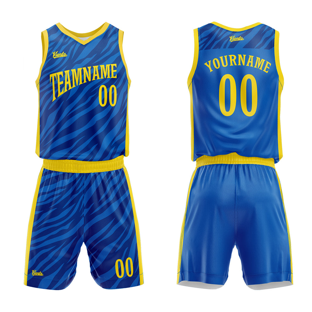 Custom Blue Basketball Jersey Uniform Suit Printed Your Logo Name Number