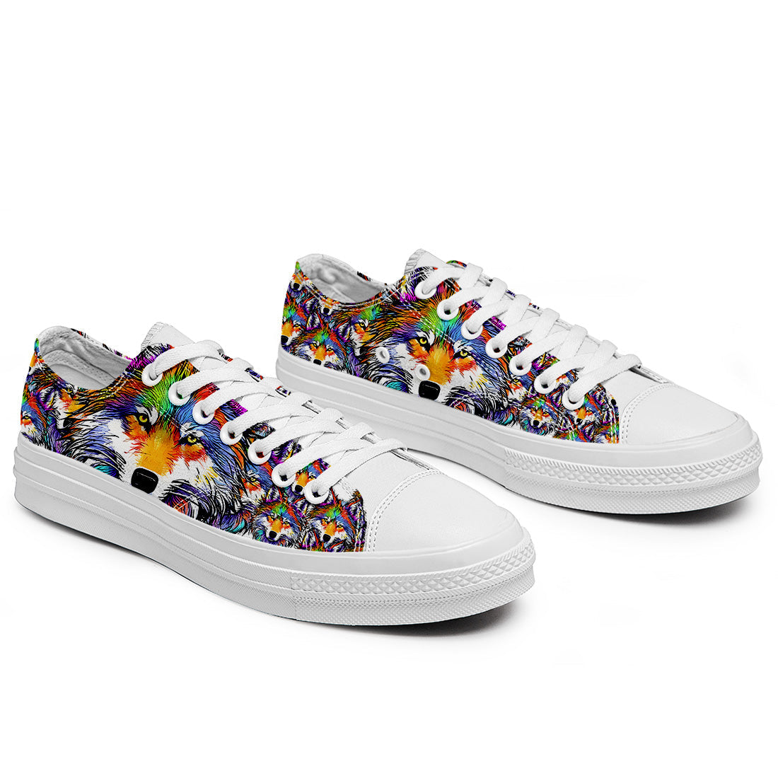 Highlight Your Fashion With Men's and Women's Low-Top Canvas Shoes Wolf