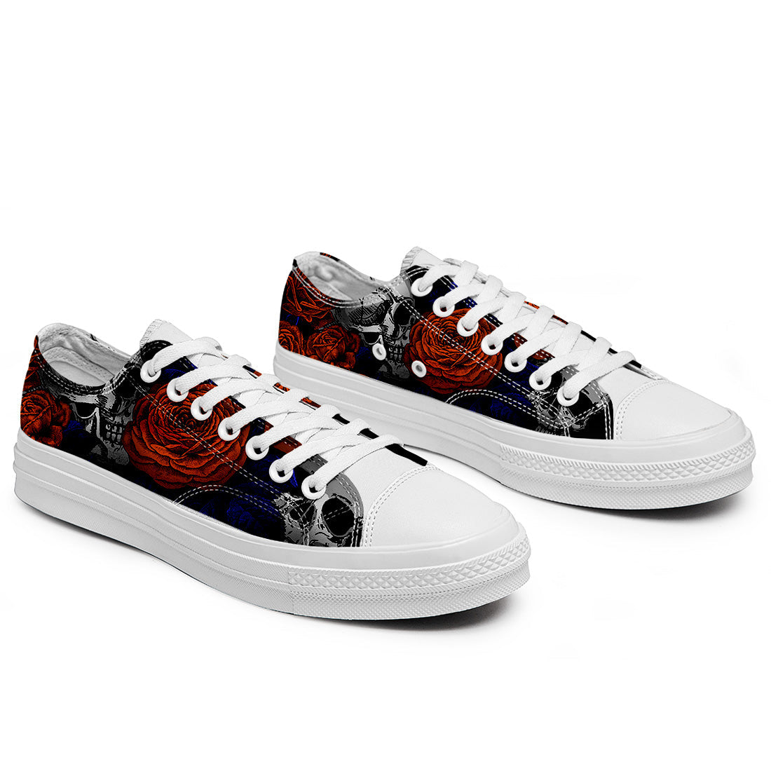 Highlight Your Fashion With Men's and Women's Low-Top Canvas Shoes Skeleton